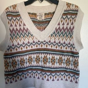 multi boho sweater vest